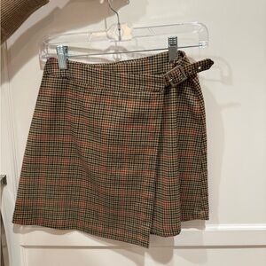 Brandy Melville Plaid Mini Skirt - Brown and Red